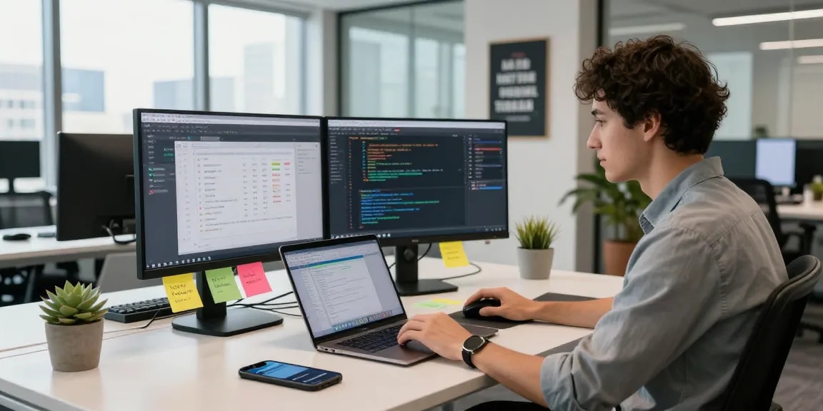 Dynamic software development workspace showcasing the WPS Official Website in a modern tech environment.