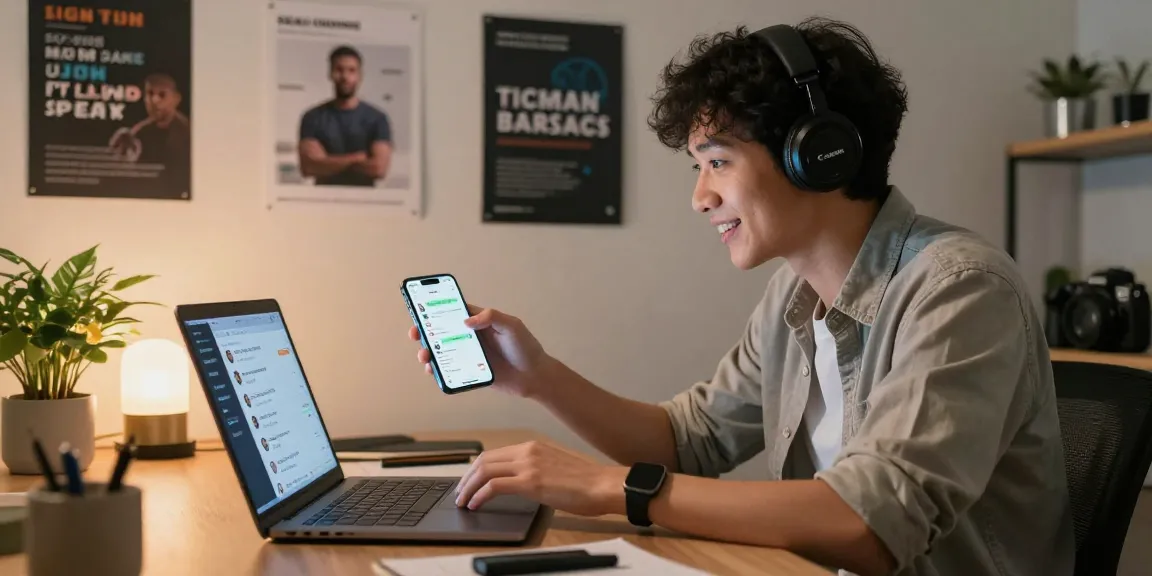 Person utilizing crush on ai chat feature in a modern workspace